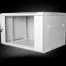 Шкаф настенный 19", 6U, 600х450х368 мм, стеклянная дверь, серый